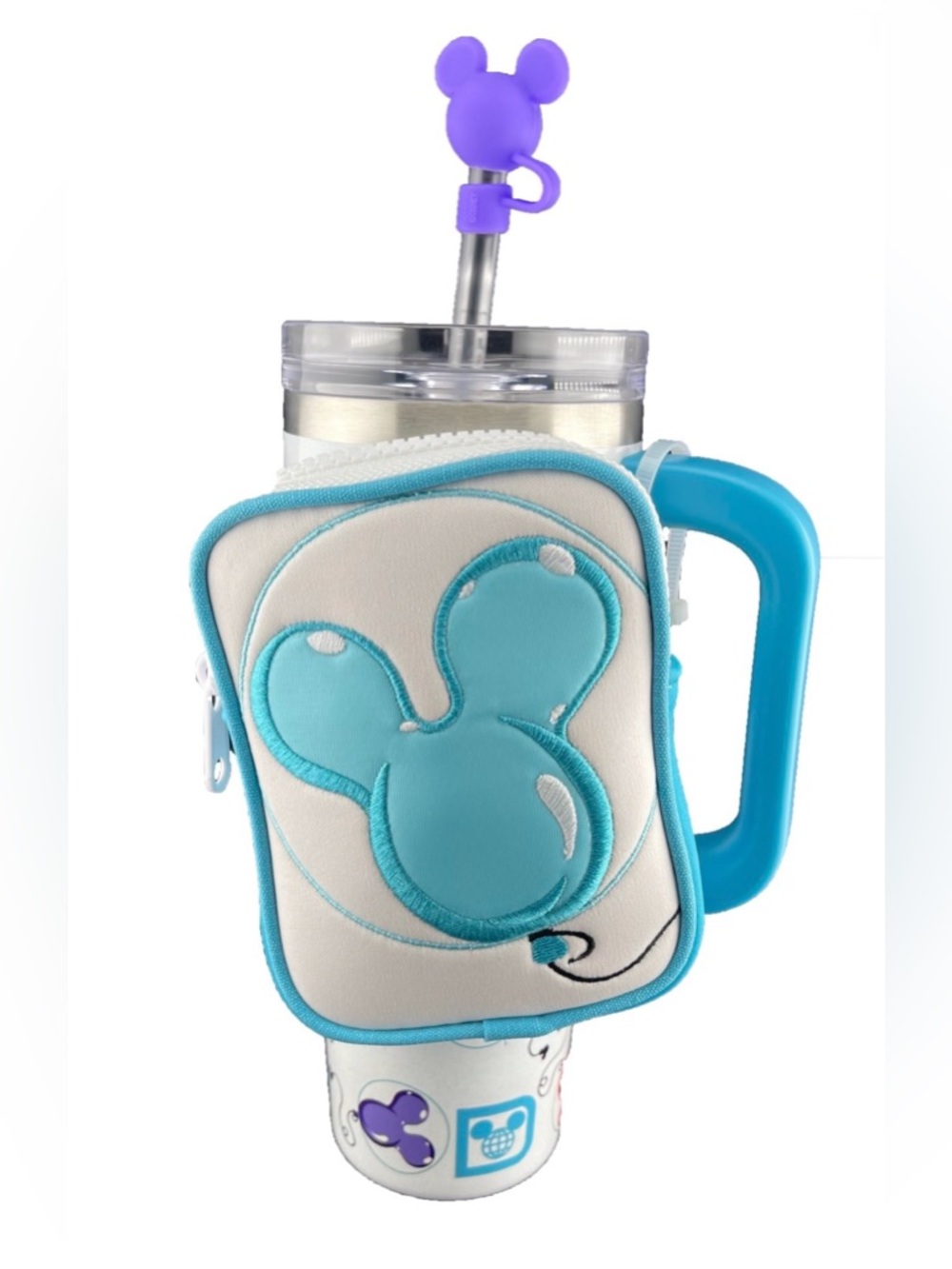 Disney Tumbler with Straw & Topper Plus Zip Case - Mickey Balloons 🆕